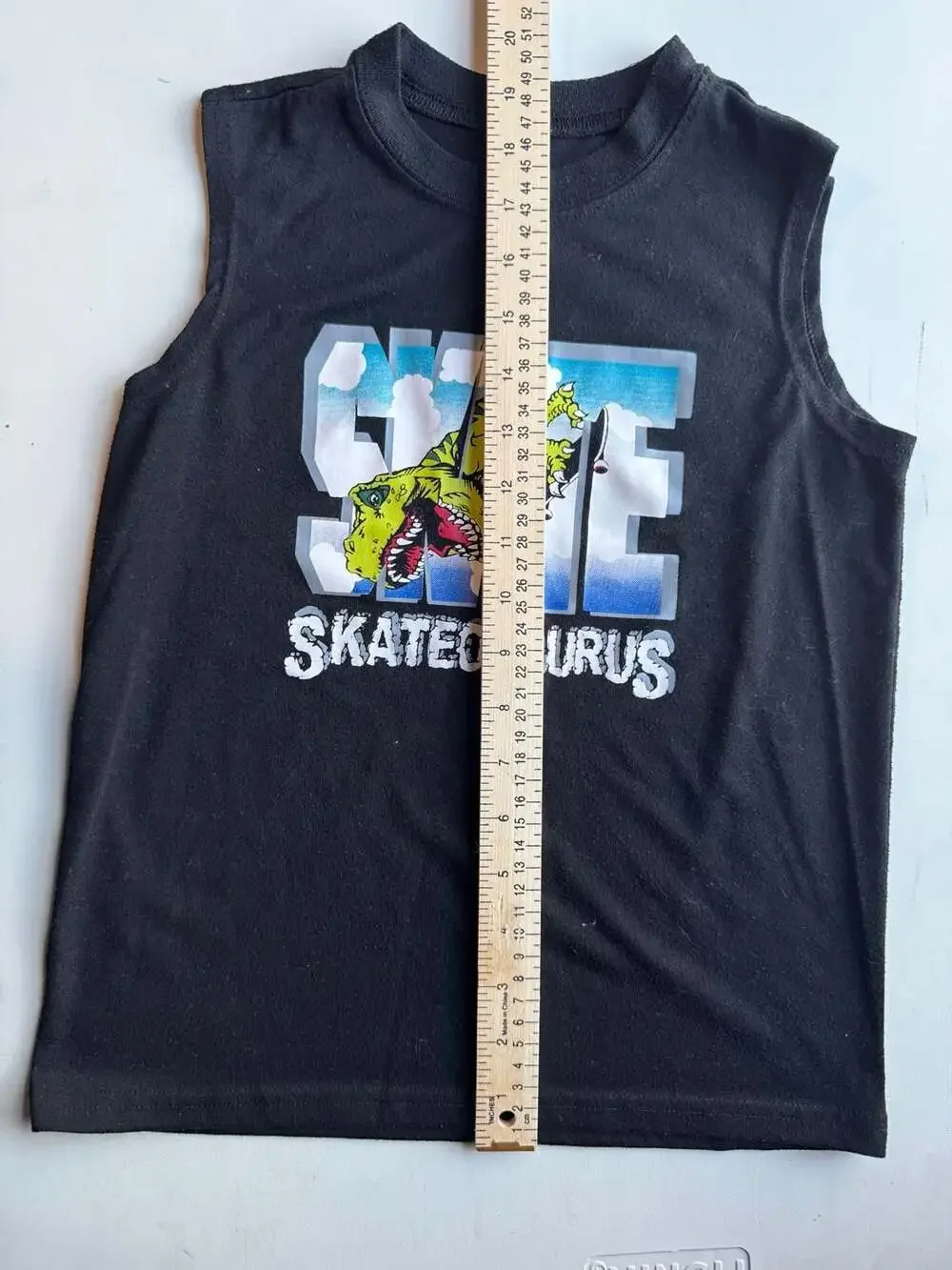 The Children's Place Skateosaurus Dinosaur Graphic Muscle Tank Top Size 7/8